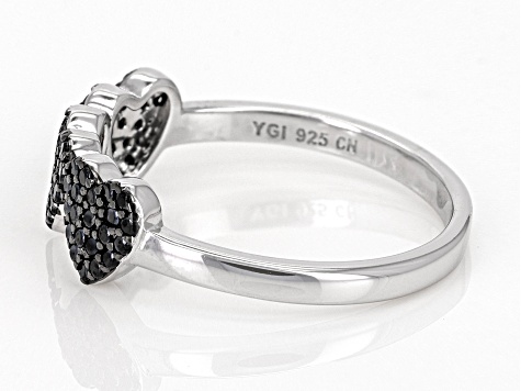 Black Spinel Rhodium Over Sterling Silver Ring 0.37ctw - DOK3144 | JTV.com