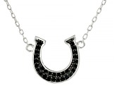 Black Spinel Rhodium Over Sterling Silver Necklace 0.17ctw