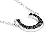 Black Spinel Rhodium Over Sterling Silver Necklace 0.17ctw