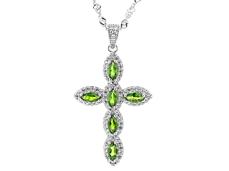 人気ブランドバ40代 Over Rhodium Diopside Chrome Green Sterling Cross Silver その他