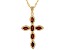Red Garnet 18k Yellow Gold Over Sterling Silver Cross Pendant with Chain 1.61ctw