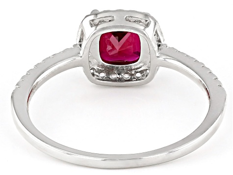 Lab Created Ruby Rhodium Over Sterling Silver Ring 0.90ctw