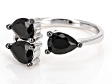 Black Spinel Rhodium Over Sterling Silver Ring 1.80ctw