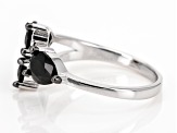 Black Spinel Rhodium Over Sterling Silver Ring 1.80ctw