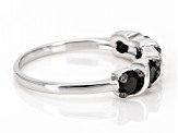 Black Spinel Rhodium Over Sterling Silver Band Ring 0.70ctw