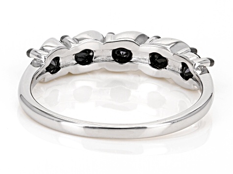 Black Spinel Rhodium Over Sterling Silver Band Ring 0.70ctw 