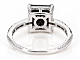 Black Spinel Rhodium Over Sterling Silver Ring 2.12ctw
