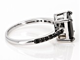 Black Spinel Rhodium Over Sterling Silver Ring 2.12ctw