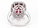 Lab Created Ruby Rhodium Over Sterling Silver Ring 10.45ctw