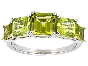 Picture of Green Peridot Rhodium Over Sterling Silver Ring 2.70ctw