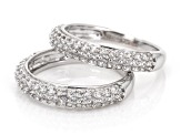 White Zircon Rhodium Over Sterling Silver Set of Two Rings 1.94ctw