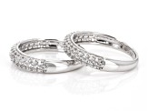 White Zircon Rhodium Over Sterling Silver Set of Two Rings 1.94ctw