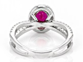 Red Lab Created Ruby Rhodium Over Sterling Silver Ring 1.50ctw