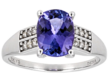 Picture of Blue Tanzanite Rhodium Over 10K White Gold Ring 1.83ctw