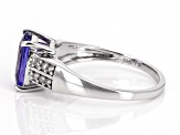 Blue Tanzanite Rhodium Over 10K White Gold Ring 1.83ctw