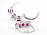 Lab Created Ruby Rhodium Over Sterling Silver Earrings 2.25ctw
