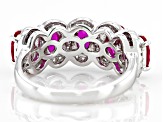 Lab Created Ruby Rhodium Over Sterling Silver Ring 2.60ctw