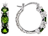 Green Chrome Diopside Rhodium Over Sterling Silver Earrings 1.80ctw