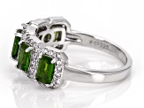 Green Chrome Diopside Rhodium Over Sterling Silver Ring 2.05ctw