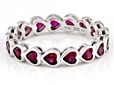 Red Lab Created Ruby Rhodium Over Sterling Silver Ring 3.09ctw