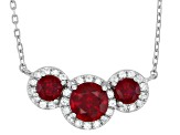 Red Lab Created Ruby Rhodium Over Sterling Silver Necklace 1.92ctw