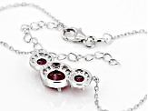 Red Lab Created Ruby Rhodium Over Sterling Silver Necklace 1.92ctw
