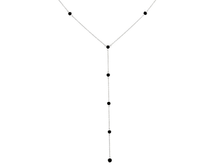 Black Spinel Rhodium Over Sterling Silver Necklace 2.01ctw