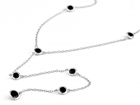 Black Spinel Rhodium Over Sterling Silver Necklace 2.01ctw