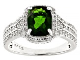 Chrome Diopside Rhodium Over Sterling Silver Ring