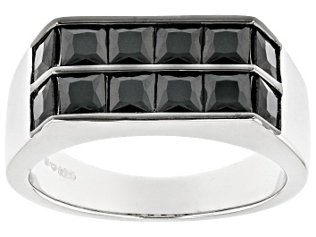 Pre-Owned Moissanite 14k yellow gold over silver men's ring 3.55ct DEW.
