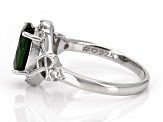 Green Chrome Diopside Rhodium Over Sterling Silver Ring 2.10ctw