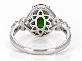 Green Chrome Diopside Rhodium Over Sterling Silver Ring 2.10ctw