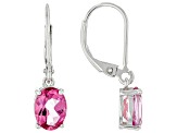 Pink Topaz Rhodium Over Sterling Silver Earrings 2.30ctw