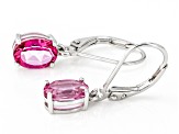 Pink Topaz Rhodium Over Sterling Silver Earrings 2.30ctw