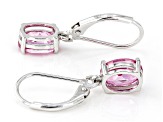 Pink Topaz Rhodium Over Sterling Silver Earrings 2.30ctw