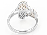 White Zircon Rhodium Over Sterling Silver Heart Ring 0.90ctw
