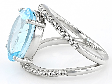 Sky Blue Topaz Platinum Over Sterling Silver Ring 9.00ctw