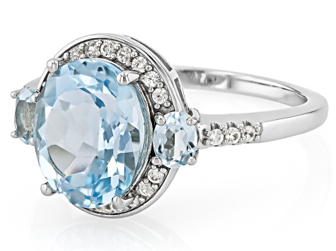 Sky Blue Topaz Platinum Over Sterling Silver Ring 3.93ctw