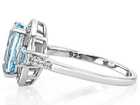 Sky Blue Topaz Platinum Over Sterling Silver Ring 3.93ctw