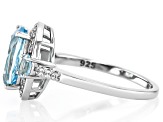 Sky Blue Topaz Platinum Over Sterling Silver Ring 3.93ctw