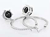 Black Spinel Platinum Over Sterling Silver Earrings 4.08ctw