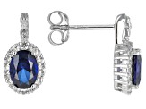 Blue Lab Created Sapphire Rhodium Over Sterling Silver Ring, Earrings & Pendant w/ Chain Box Set