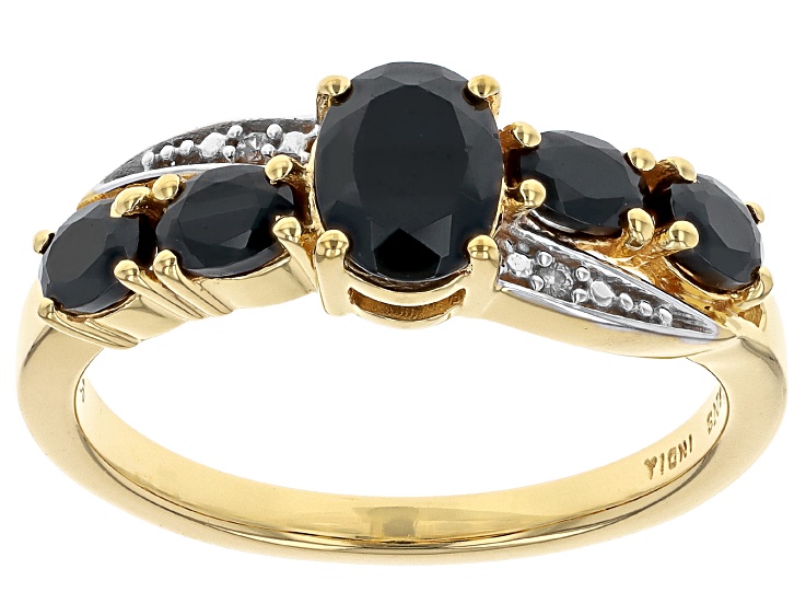Black Spinel 18K Yellow Gold Over Sterling Silver Ring 1.78