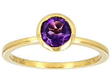 Picture of Amethyst 18K Yellow Gold Over Sterling Silver Ring 0.72ct