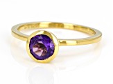 Amethyst 18K Yellow Gold Over Sterling Silver Ring 0.72ct