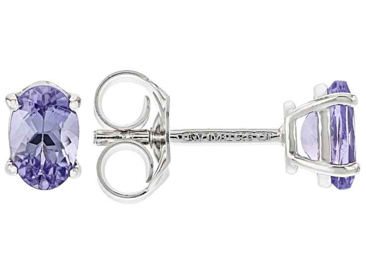 無料発送 Over Rhodium Tanzanite Blue Sterling Earrings Stud Silver デュエルマスターズ