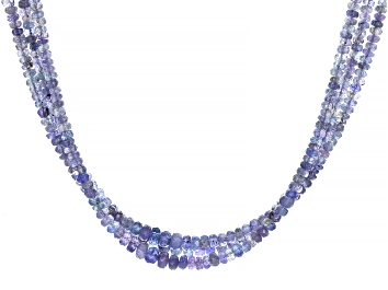 Picture of Tanzanite Bead Sterling Silver Necklace 185.00ctw