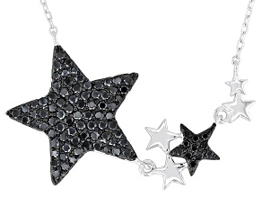 Black Spinel Rhodium Over Sterling Silver Necklace 0.82ctw