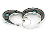 Blue Turquoise Sterling Silver Oxidized Earrings
