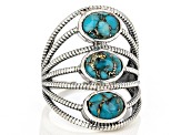 Blue Turquoise Sterling Silver Oxidized Ring